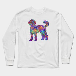 Labradoodle dog watercolor Long Sleeve T-Shirt